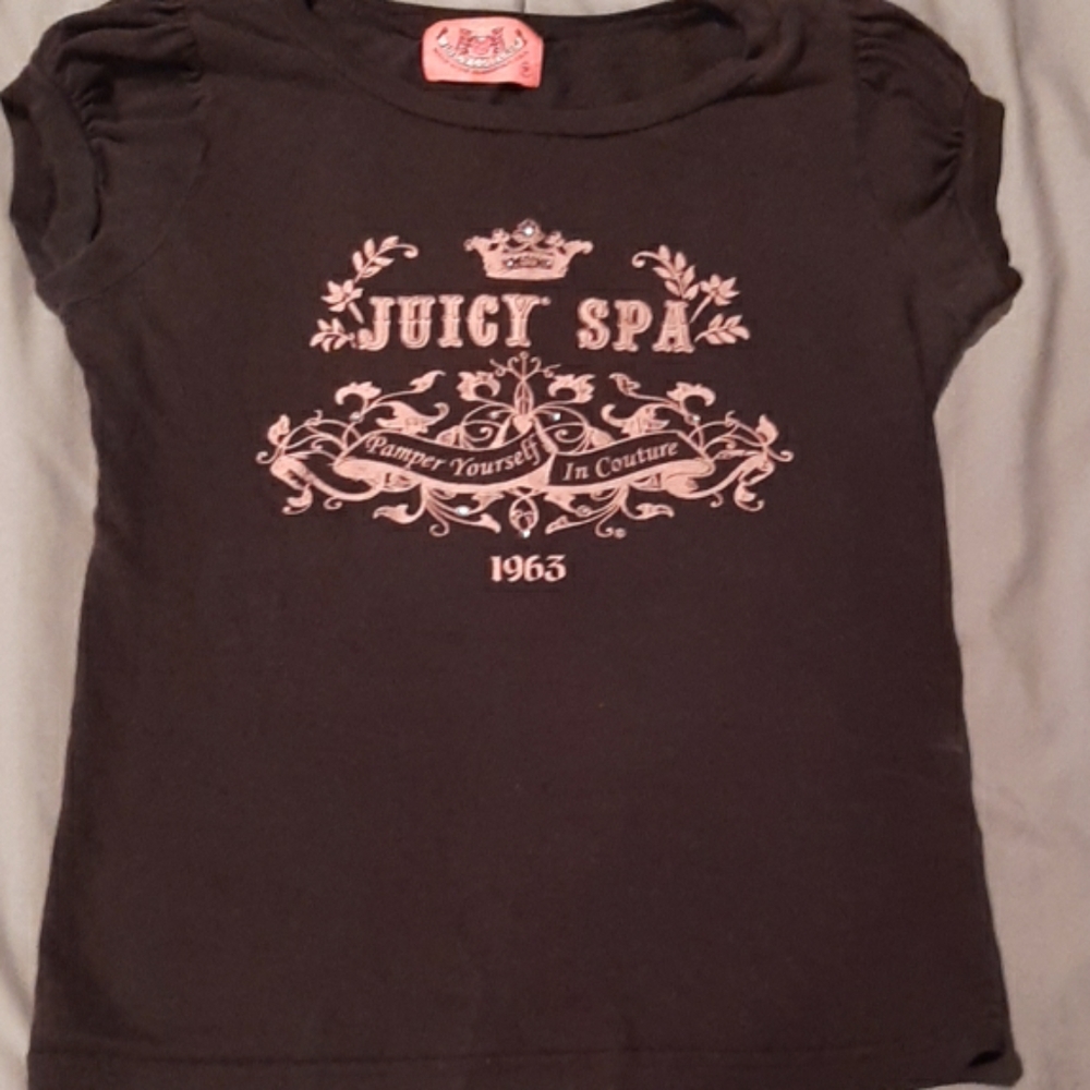 Juicy Couture Black Tee with Pink Design